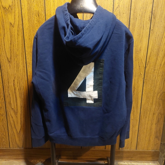 Polo Ralph Lauren Vintage Hoodie Big Lion Crest #4 Patch Large Blue - Picture 4 of 7